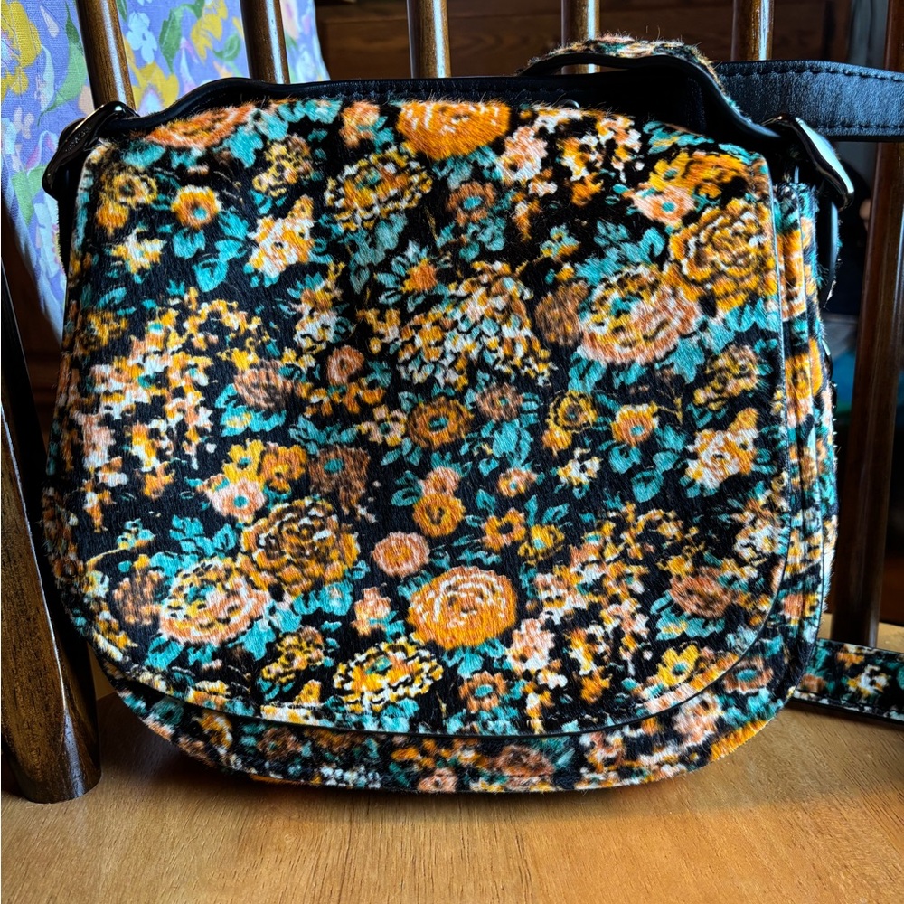 EUC Coach 1941 Calf hair floral saddle bag